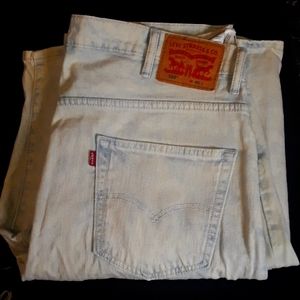 Blue-Tinted White Jean Shorts